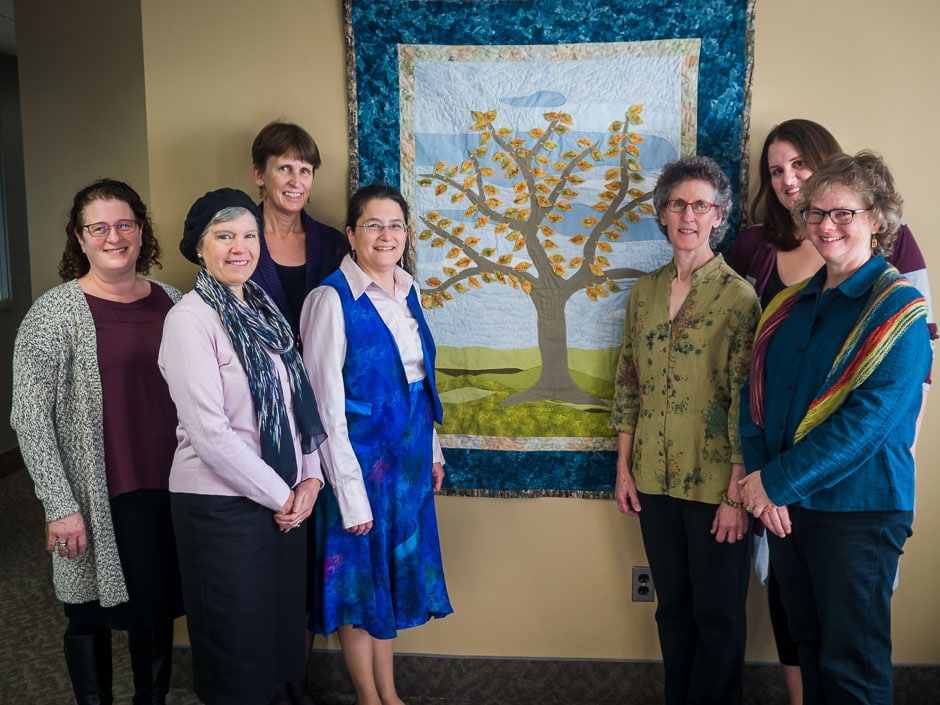 Group at the memorial quilt dedication