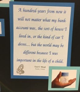Sign at  the educational display on donor milk