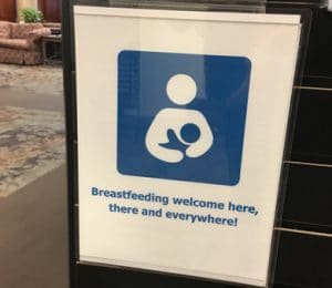 Breastfeeding welcome everywhere sign - at Cheshire Medical Center lobby