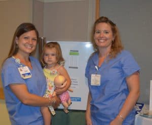 Milk donor Janelle Black, RN and Emily Nichols