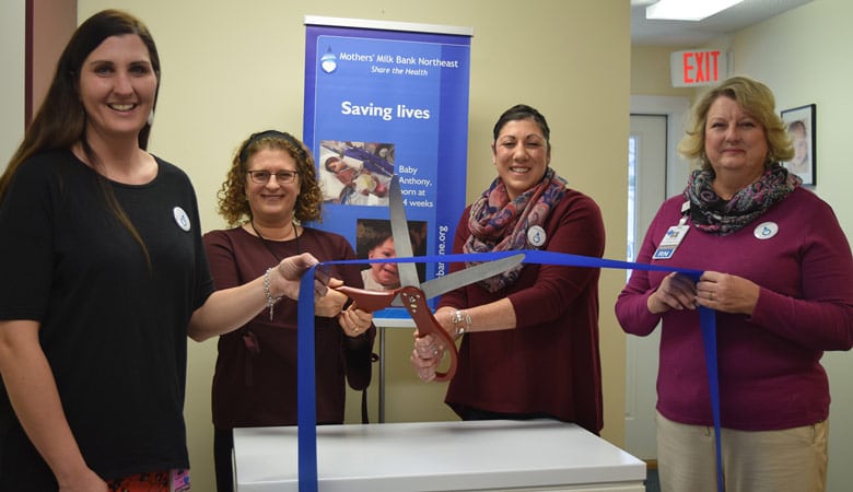 Cutting the ribbon at the new depot in New Hampshire 