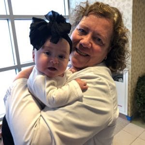 Happy reunion with NICU lactation consultant Cindy