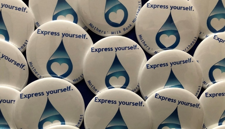 Express Yourself Pins supporting Medicaid coverage for donor milk