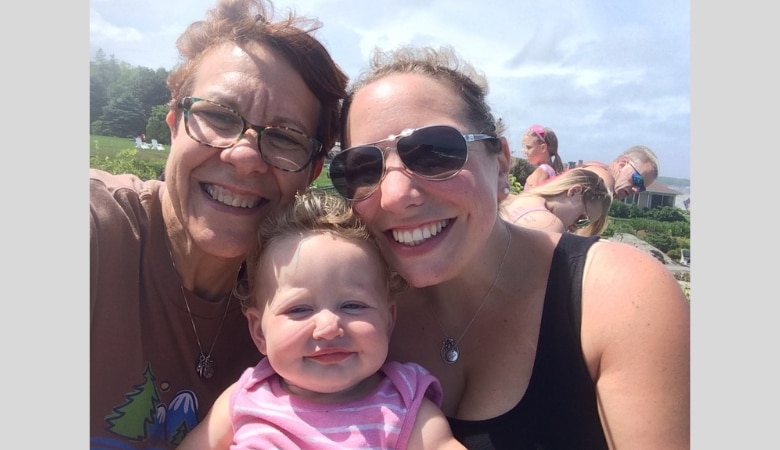 Mother's Day photo of grandma, mom, and baby