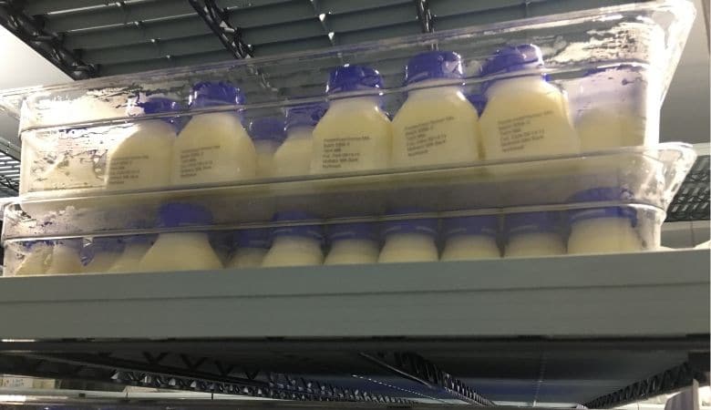donor milk in freezer