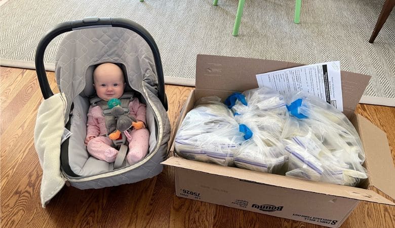 Baby whose mom persevered to donate milk