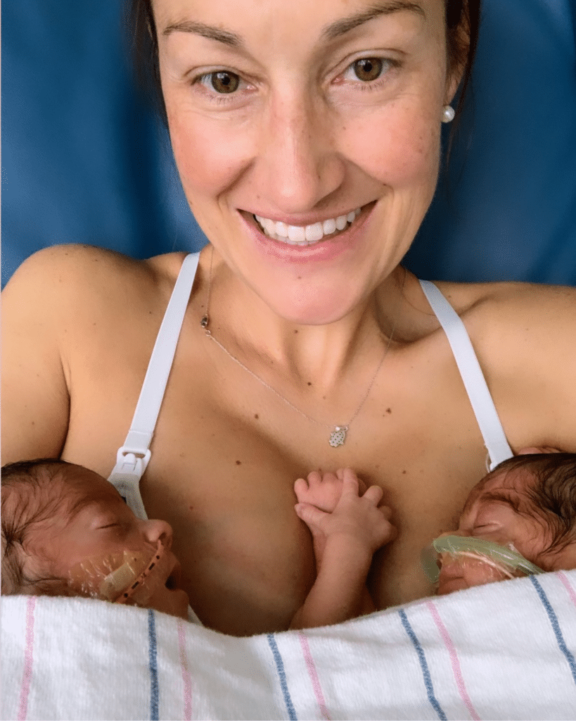 Donor milk recipient and milk donor with her premature twins