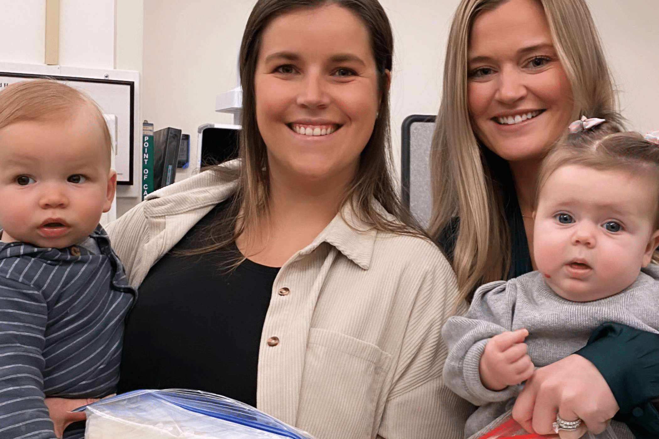 Milk donor moms and their babies celebrate the opening of Cape Cod Hospital's new milk depot