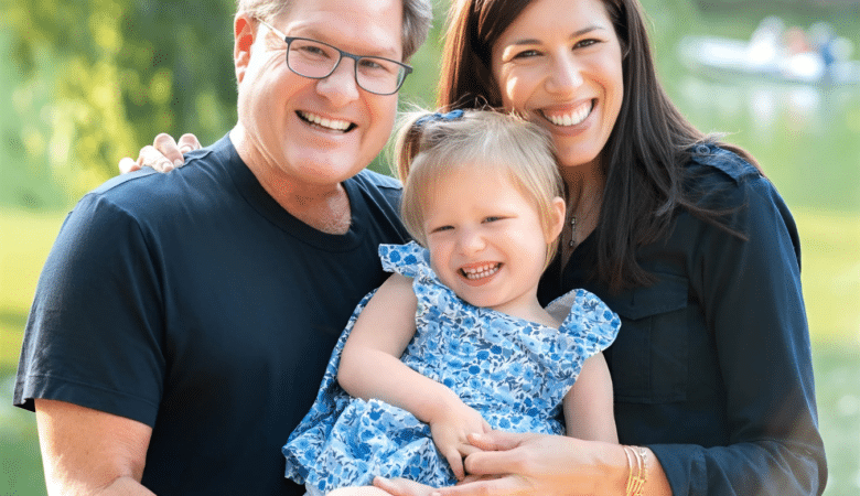 Photo of a smiling preemie mom and her now five year old daughter